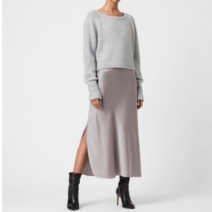 NWT AllSaints 2-in-1 Rosetta Tinsel Silver Dress